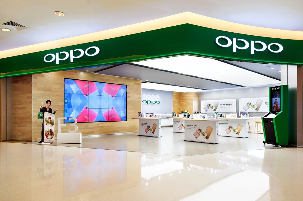 một cửa hàng trưng bày sản phẩm của OPPO
